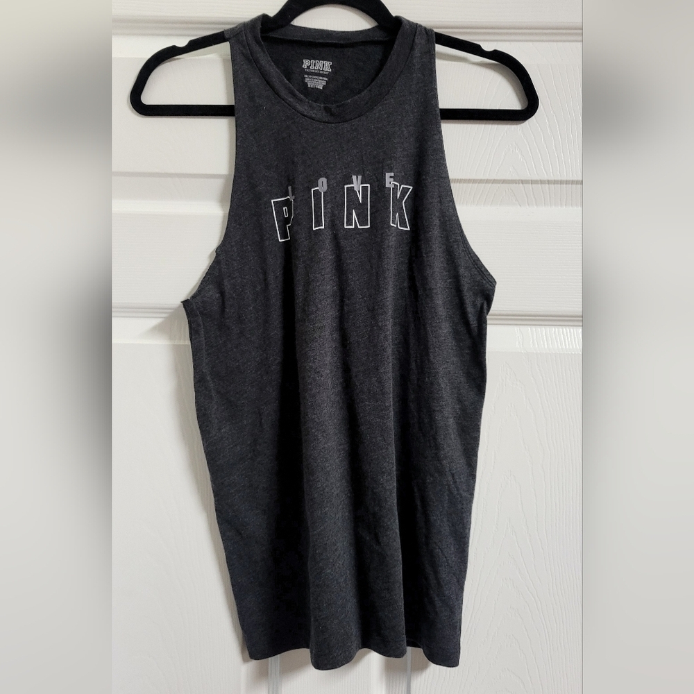PINK Women's Victoria's Secret Charcoal Twisted Back Tank Size XS